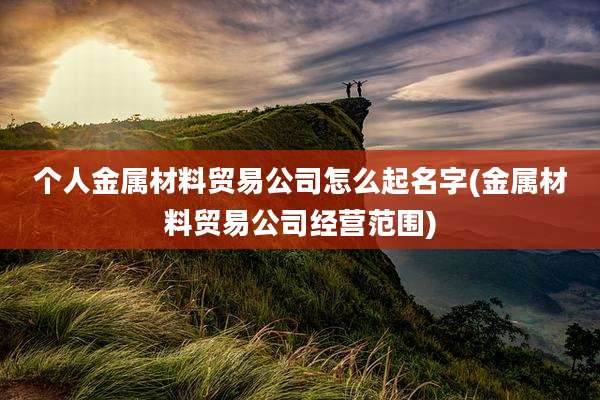 个人金属材料贸易公司怎么起名字(金属材料贸易公司经营范围)