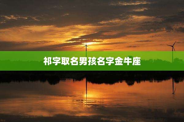 祁字取名男孩名字金牛座