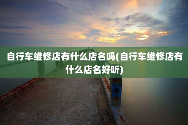 自行车维修店有什么店名吗(自行车维修店有什么店名好听)