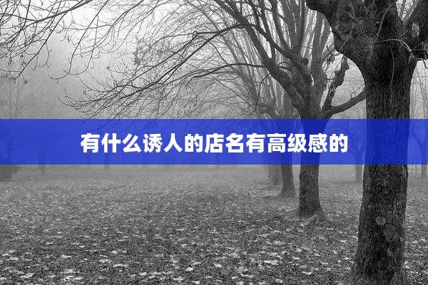 有什么诱人的店名有高级感的