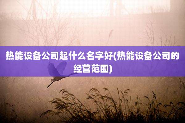 热能设备公司起什么名字好(热能设备公司的经营范围)
