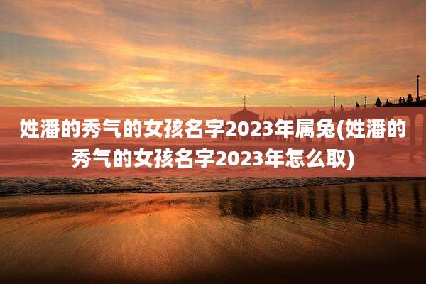 姓潘的秀气的女孩名字2023年属兔(姓潘的秀气的女孩名字2023年怎么取)