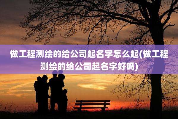 做工程测绘的给公司起名字怎么起(做工程测绘的给公司起名字好吗)