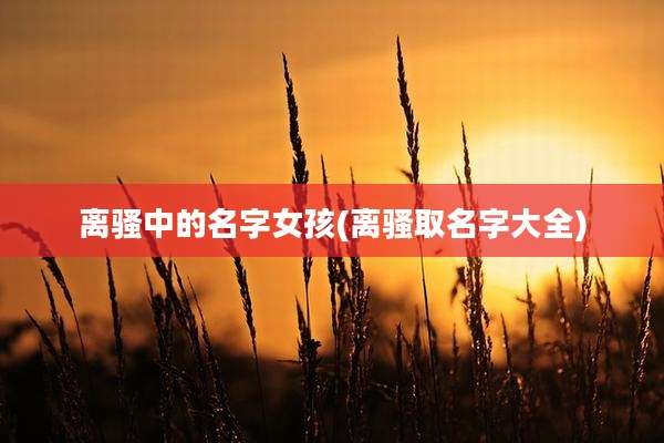 离骚中的名字女孩(离骚取名字大全)