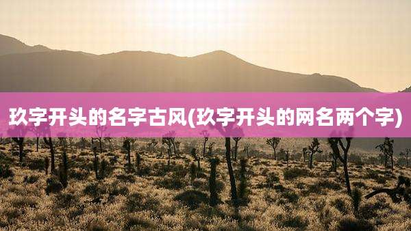 玖字开头的名字古风(玖字开头的网名两个字)