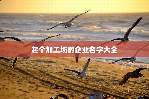 起个加工场的企业名字大全