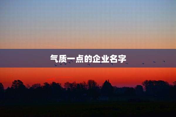 气质一点的企业名字