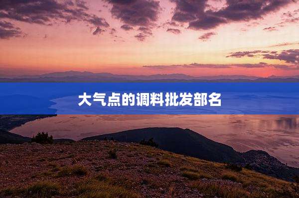 大气点的调料批发部名