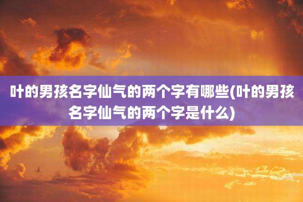 叶的男孩名字仙气的两个字有哪些(叶的男孩名字仙气的两个字是什么)