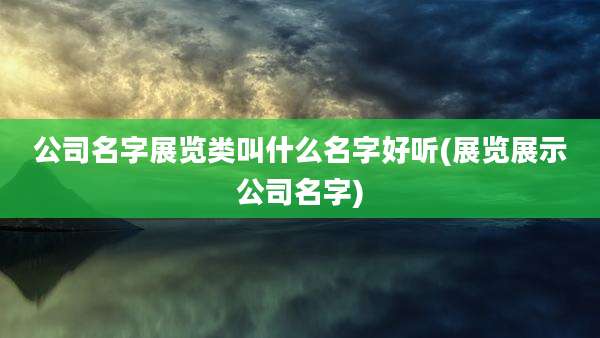 公司名字展览类叫什么名字好听(展览展示公司名字)