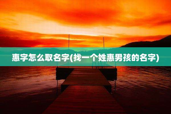惠字怎么取名字(找一个姓惠男孩的名字)