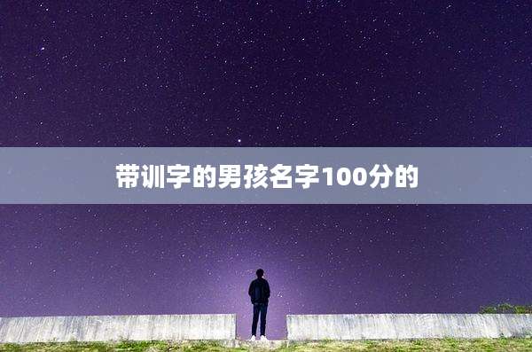 带训字的男孩名字100分的