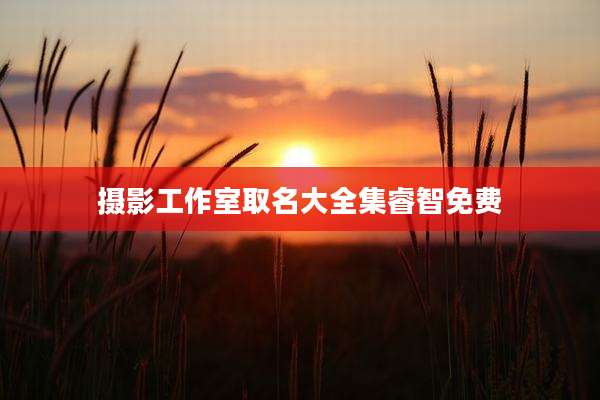摄影工作室取名大全集睿智免费