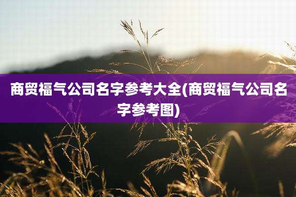 商贸福气公司名字参考大全(商贸福气公司名字参考图)