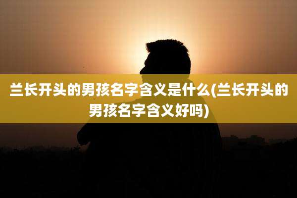 兰长开头的男孩名字含义是什么(兰长开头的男孩名字含义好吗)