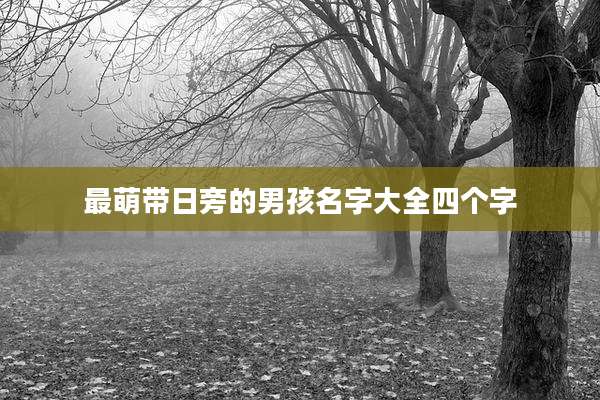 最萌带日旁的男孩名字大全四个字