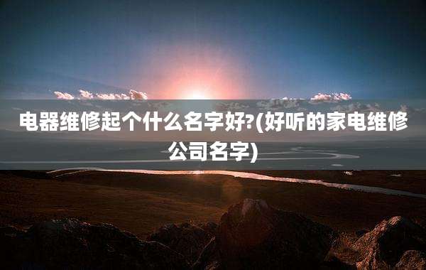 电器维修起个什么名字好?(好听的家电维修公司名字)