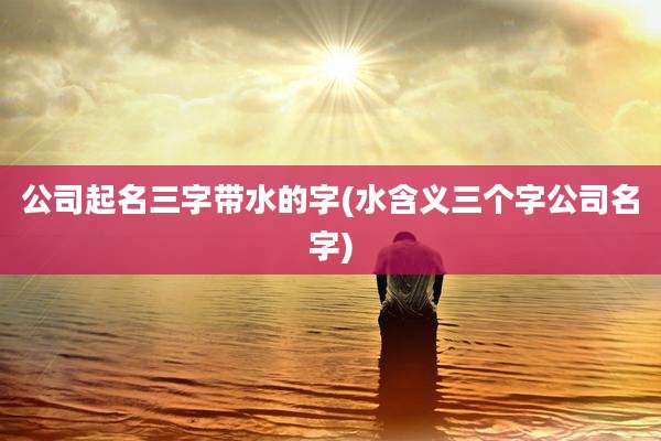 公司起名三字带水的字(水含义三个字公司名字)