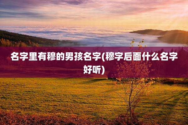 名字里有穆的男孩名字(穆字后面什么名字好听)