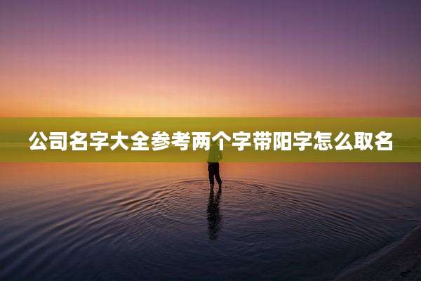公司名字大全参考两个字带阳字怎么取名