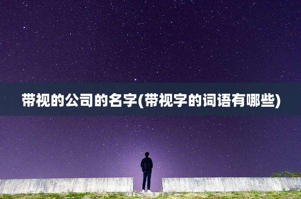 带视的公司的名字(带视字的词语有哪些)