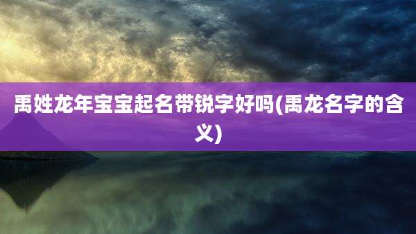 禹姓龙年宝宝起名带锐字好吗(禹龙名字的含义)
