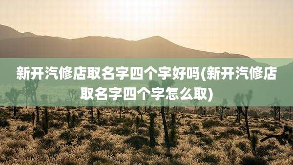 新开汽修店取名字四个字好吗(新开汽修店取名字四个字怎么取)