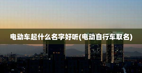 电动车起什么名字好听(电动自行车取名)