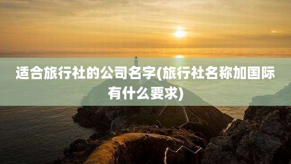 适合旅行社的公司名字(旅行社名称加国际有什么要求)