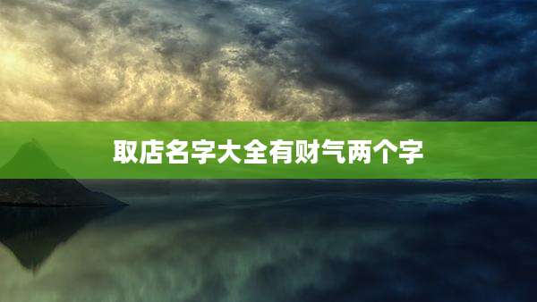 取店名字大全有财气两个字