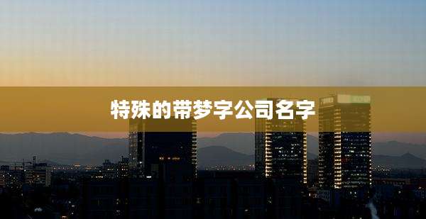 特殊的带梦字公司名字