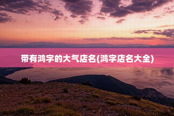 带有鸿字的大气店名(鸿字店名大全)