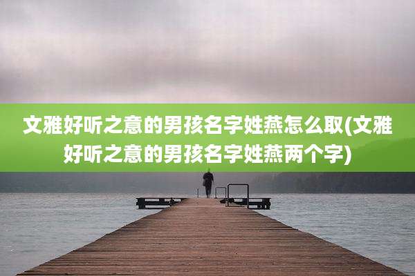 文雅好听之意的男孩名字姓燕怎么取(文雅好听之意的男孩名字姓燕两个字)