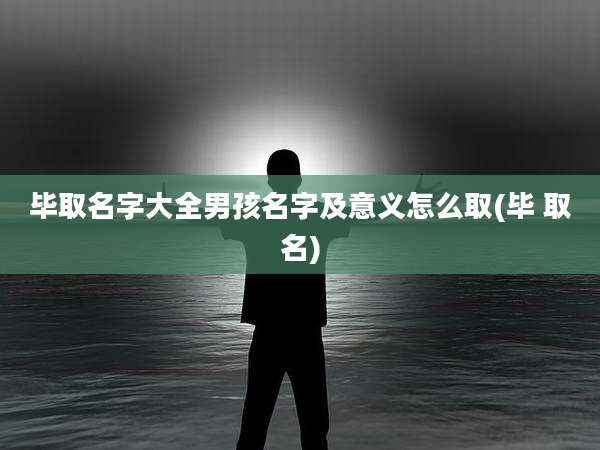 毕取名字大全男孩名字及意义怎么取(毕 取名)