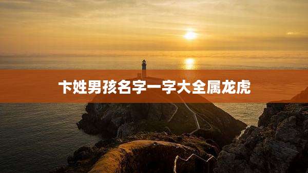 卞姓男孩名字一字大全属龙虎