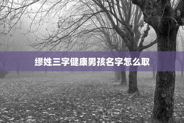 缪姓三字健康男孩名字怎么取
