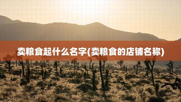 卖粮食起什么名字(卖粮食的店铺名称)