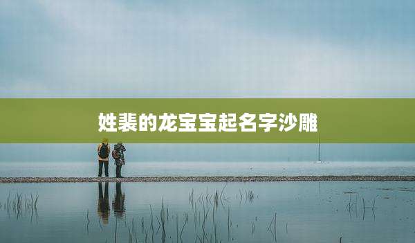 姓裴的龙宝宝起名字沙雕