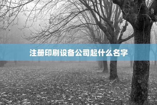 注册印刷设备公司起什么名字
