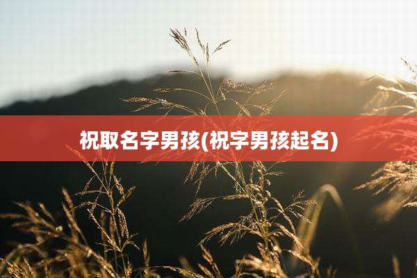 祝取名字男孩(祝字男孩起名)