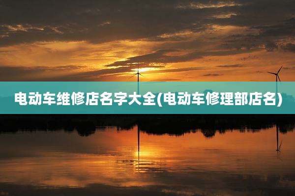 电动车维修店名字大全(电动车修理部店名)