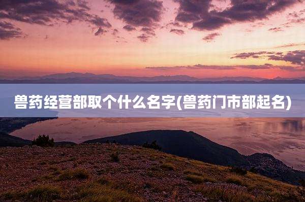 兽药经营部取个什么名字(兽药门市部起名)