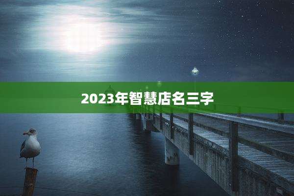 2023年智慧店名三字