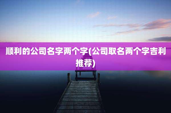 顺利的公司名字两个字(公司取名两个字吉利推荐)