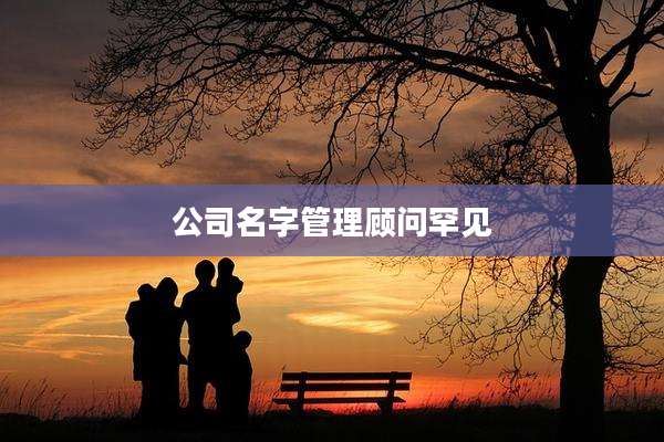 公司名字管理顾问罕见