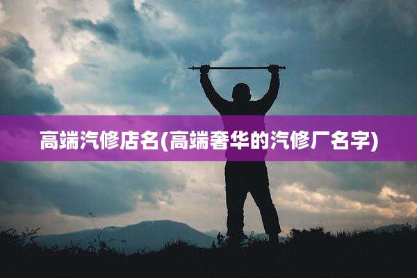 高端汽修店名(高端奢华的汽修厂名字)