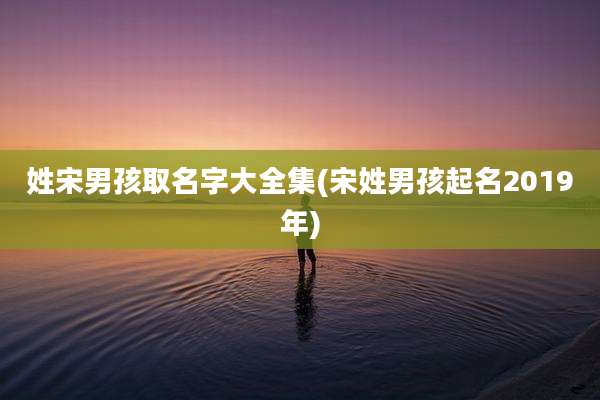 姓宋男孩取名字大全集(宋姓男孩起名2019年)