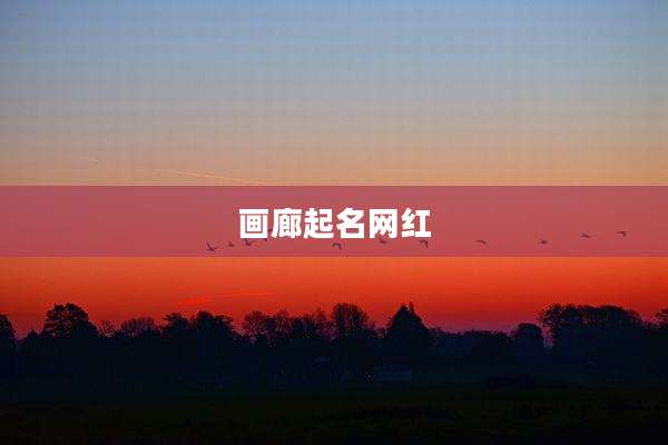 画廊起名网红