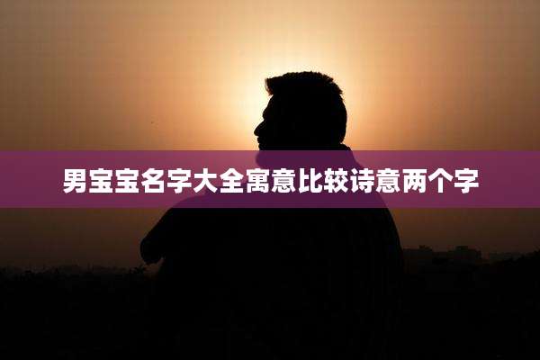 男宝宝名字大全寓意比较诗意两个字