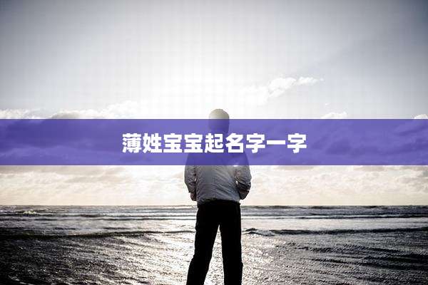 薄姓宝宝起名字一字